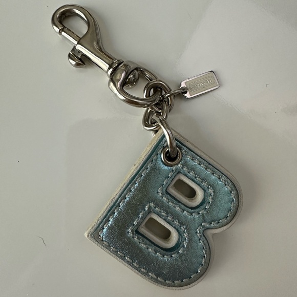 Coach Accessories - Coach Initial B Keychain Leather Blue